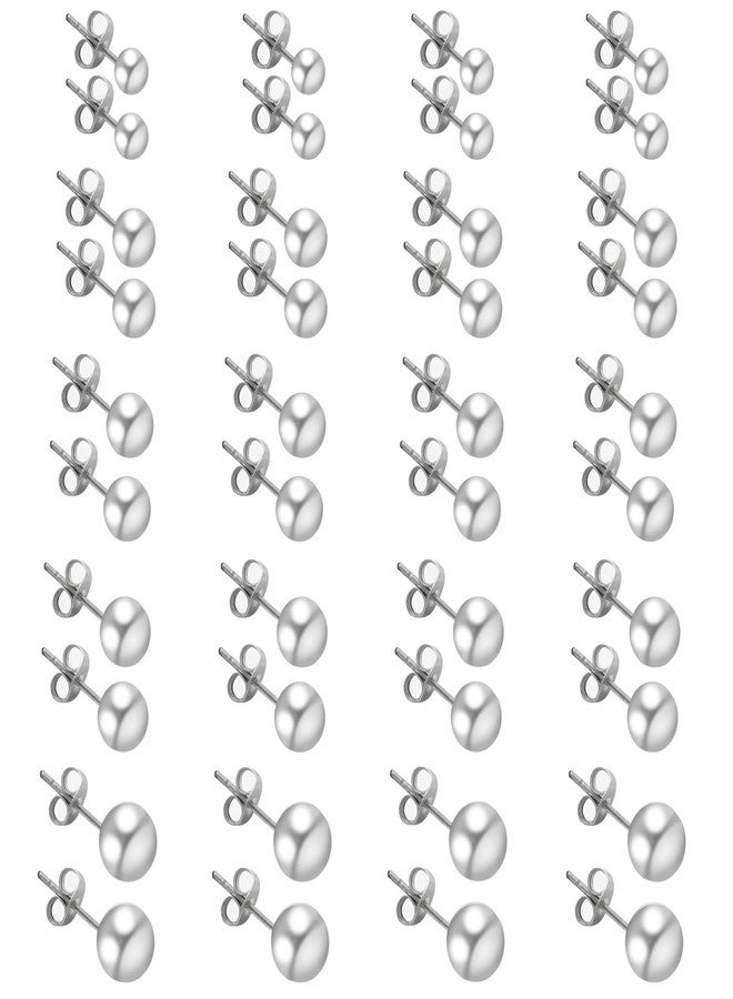 Gallipower 20 Pairs Silver Ball Earrings,Small Stud Earrings For Women,Tiny Stud Earring Set For Multiple Piercings,5 Pairs Different Sizes Silver Stud Earring Set 1mm 2mm 3mm 4mm 5mm - Image 1